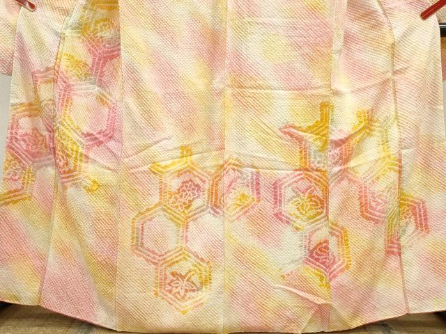 平和屋着物■豪華振袖 総絞り 亀甲花文 正絹 逸品 CABG2039ze