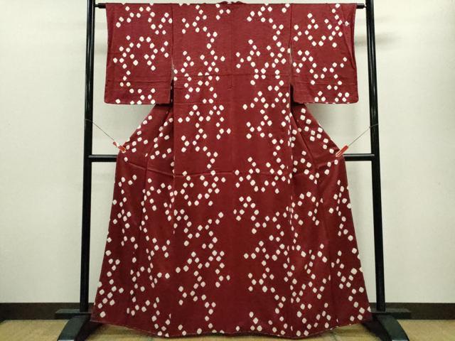 平和屋着物■上質な小紋 絞り 幾何学模様 正絹 逸品 未使用 CABG2047ze