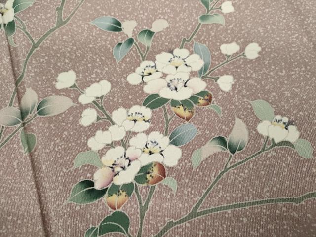 平和屋着物▽訪問着 単衣 友禅 枝花文 たたき染め さが美扱い 正絹 逸品 CABG2073ze