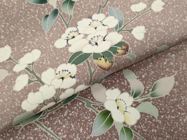 平和屋着物▽訪問着 単衣 友禅 枝花文 たたき染め さが美扱い 正絹 逸品 CABG2073ze