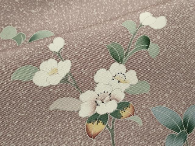 平和屋着物▽訪問着 単衣 友禅 枝花文 たたき染め さが美扱い 正絹 逸品 CABG2073ze