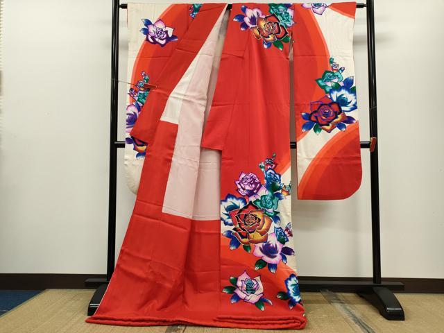 平和屋本店▼お引きずり・お引き摺り・引き振袖 和装 結婚式 舞妓 芸妓 芸者 衣装 駒刺繍 薔薇 金銀彩 CABG2085ze