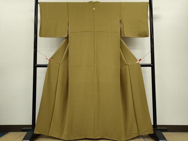 平和屋着物●上質な色無地 桑染色 反端付き 正絹 逸品 CABG2095ze