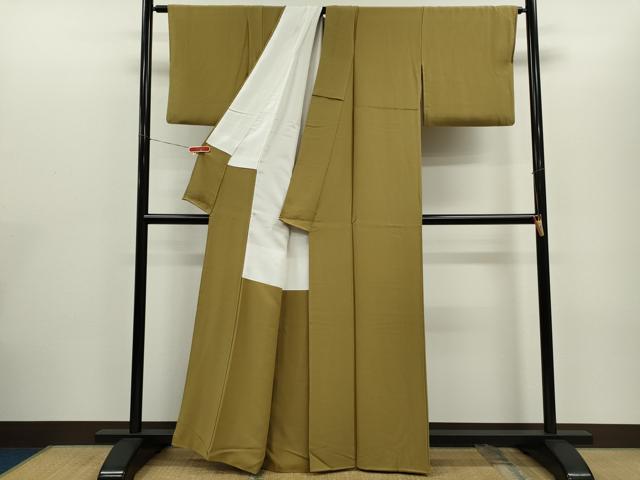 平和屋着物●上質な色無地 桑染色 反端付き 正絹 逸品 CABG2095ze