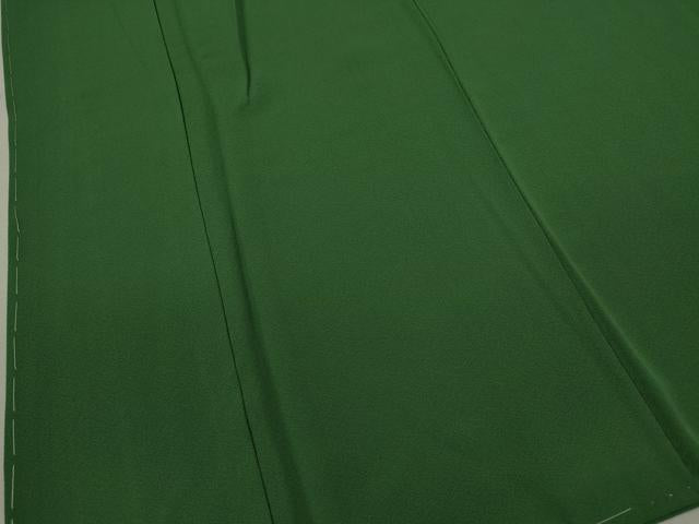 平和屋着物●本草木染作家 瑞寶 色無地 堅牢草木染 緑青色 反端付き 正絹 逸品 未使用 CABG2103ze
