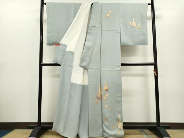 平和屋着物●金彩友禅 卓越技能者・名工・和田光正 訪問着 陶器草花文 金銀彩 正絹 逸品 CABG2104ze
