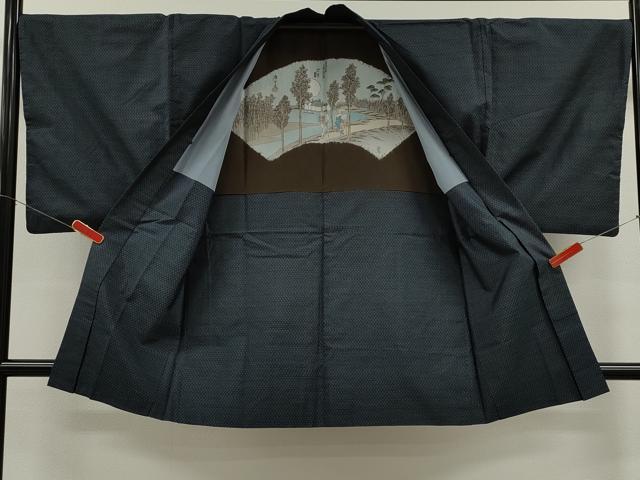 平和屋着物●男性 本場大島紬 アンサンブル・長襦袢セット 吉祥文 正絹 逸品 CABG2106ze