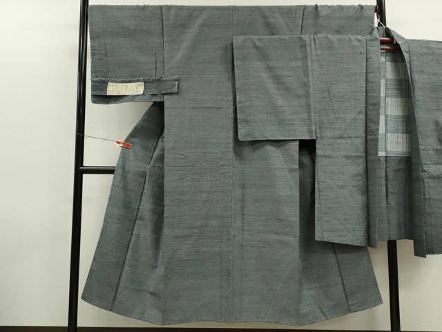 平和屋着物●男性 本場塩沢紬 アンサンブル 100亀甲 総詰め 証紙付き 正絹 逸品 CABG2107ze