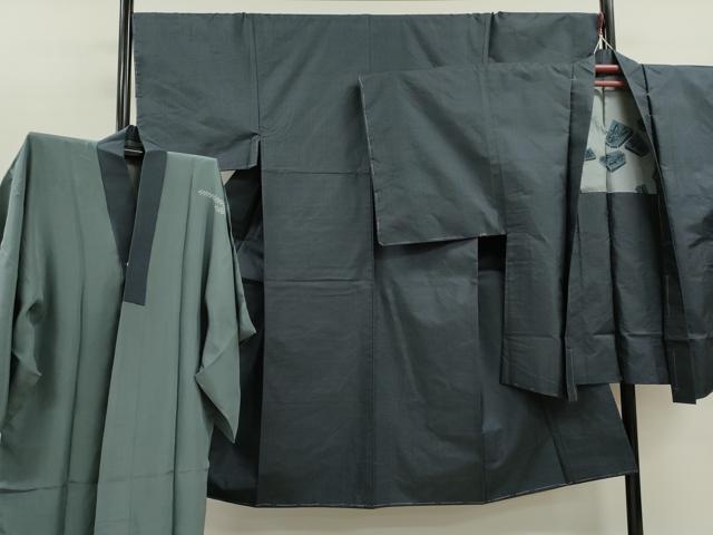 平和屋着物●男性 本場大島紬 アンサンブル・長襦袢セット 100亀甲 総詰め 正絹 逸品 未使用 CABG2108ze