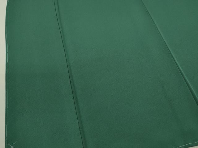 平和屋着物●上質な色無地 ロング丈 千歳緑色 正絹 逸品 未使用 CABG2114ze
