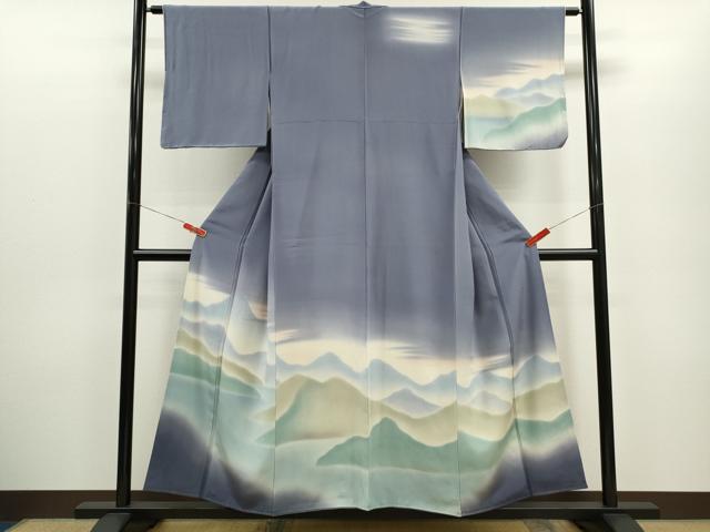 平和屋着物●訪問着 作家物 遠山文 暈し染め 正絹 逸品 CABG2121ze