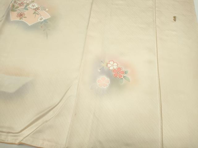 平和屋着物●世界的ファッションデザイナー 山本寛斎 kansaiブランド 訪問着 地紙葛帯草花文 暈し染め 金彩 正絹 逸品 CABG2124ze