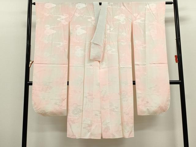 平和屋着物●振袖用長襦袢 袷 草花地紋 暈し染め 正絹 逸品 CABG2127ze