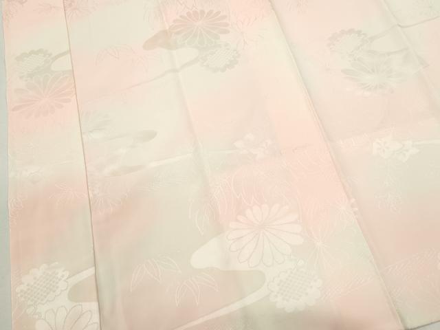 平和屋着物●振袖用長襦袢 袷 草花地紋 暈し染め 正絹 逸品 CABG2127ze