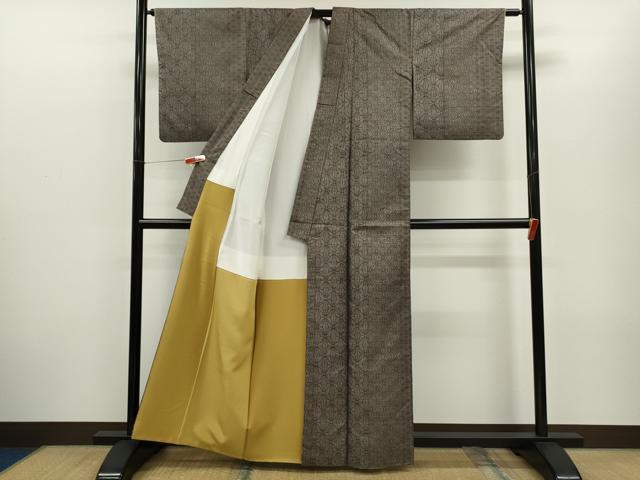 平和屋着物●本場大島紬 9マルキ 麻の葉間道 正絹 逸品 CABG2133ze