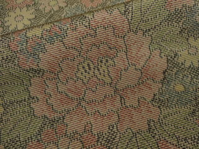 平和屋着物■上質な紬 草花文 正絹 逸品 CABG2166ze