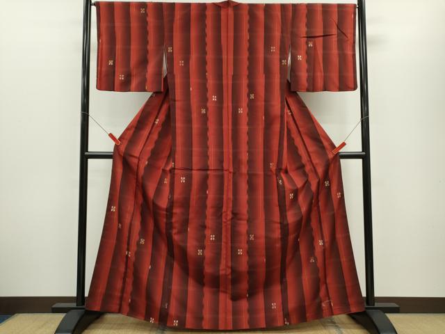 平和屋着物■上質な紬 霞格子吉祥文 正絹 逸品 CABG2167ze