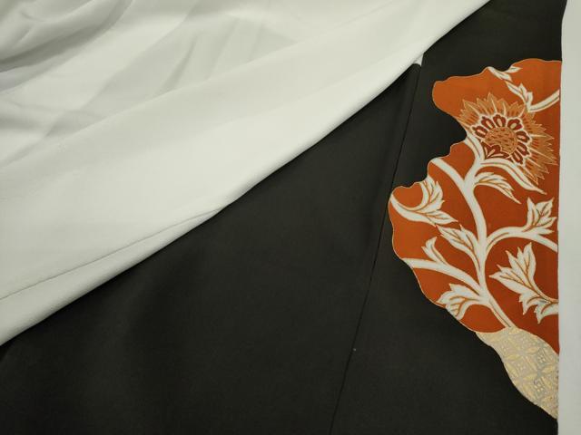 平和屋着物■豪華黒留袖 駒刺繍 鳳凰更紗花唐草文 金彩 正絹 逸品 CABG2173ze
