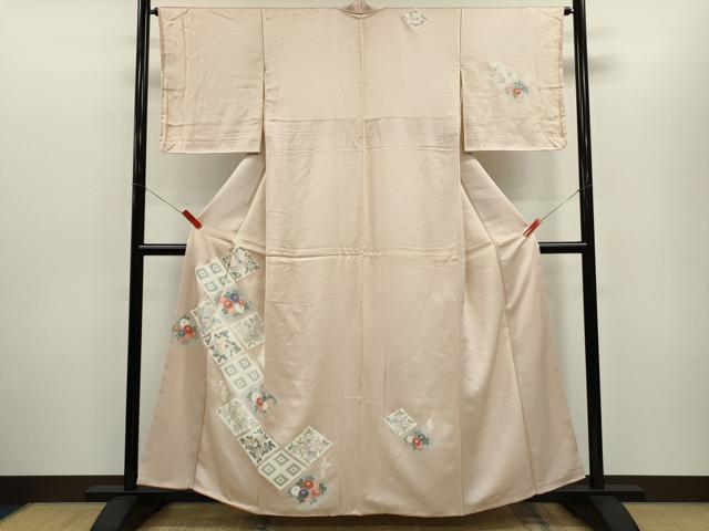 平和屋着物■訪問着 菱草花文 正絹 逸品 CABG2186ze