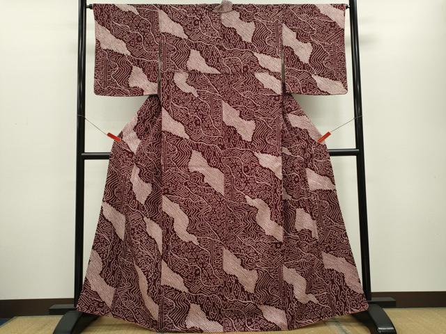 平和屋着物■上質な小紋 総絞り 吉祥花文 正絹 逸品 CABG2197ze