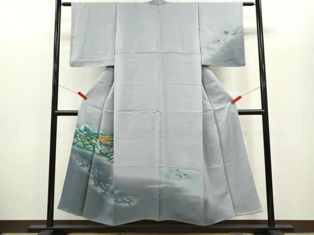 平和屋着物■訪問着 手描き 風景文 暈し染め 金彩 さが美扱い 正絹 逸品 CABG2202ze