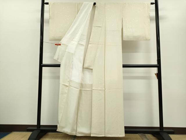 平和屋着物■上質な色無地 箔散らし 象牙色 正絹 逸品 CABG2204ze