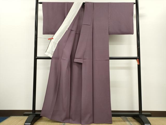 平和屋着物*夏物 色無地 絽 葡萄鼠色 正絹 逸品 CABG2237ze