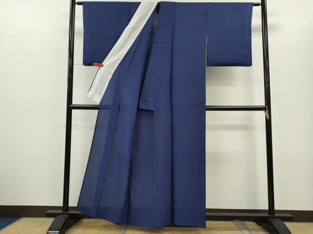 平和屋着物*夏物 色無地 変わり絽 紺青色 正絹 逸品 CABG2238ze