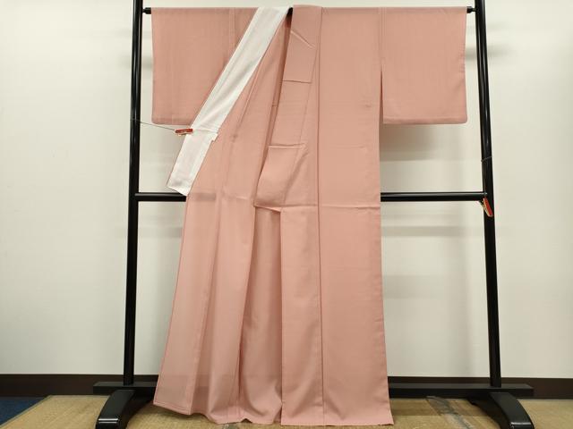 平和屋着物*夏物 色無地 絽 珊瑚色 正絹 逸品 CABG2239ze