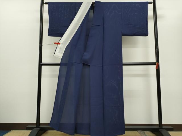 平和屋着物*夏物 色無地 絽 鉄紺色 正絹 逸品 CABG2243ze