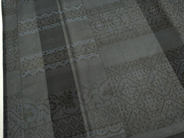 平和屋着物*夏物 本場大島紬 夏大島 横段吉祥花文 正絹 逸品 CABG2250ze