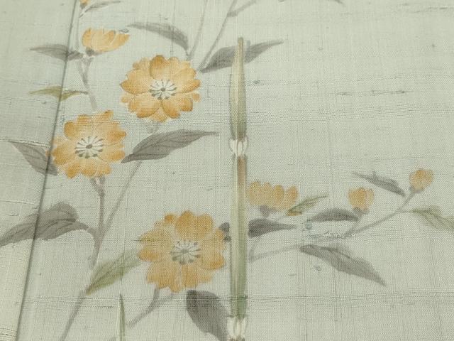 平和屋着物*夏物 訪問着 生紬地 手描き 枝花文 暈し染め 正絹 逸品 CABG2251ze