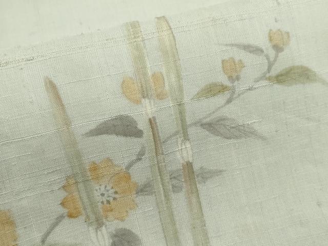 平和屋着物*夏物 訪問着 生紬地 手描き 枝花文 暈し染め 正絹 逸品 CABG2251ze