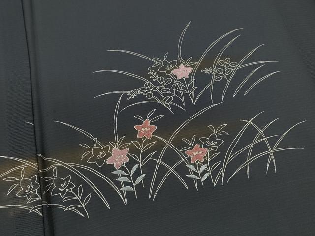 平和屋着物*夏物 訪問着 絽 刺繍 草花文 金彩 正絹 逸品 CABG2266ze