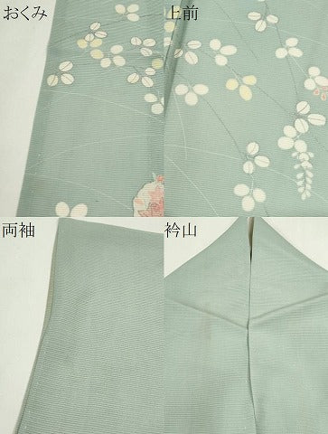 平和屋着物*夏物 訪問着 絽 雪輪枝花文 銀彩 正絹 逸品 CABG2269ze