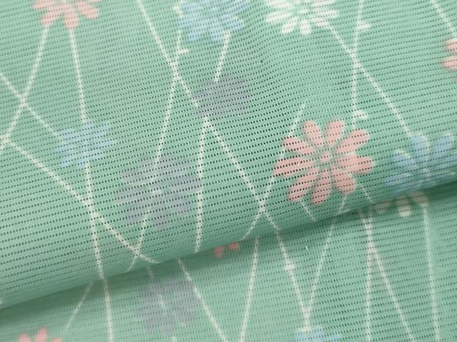 平和屋着物*夏物 小紋 絽 舞花文 暈し染め 洗える着物 CABG2278ze