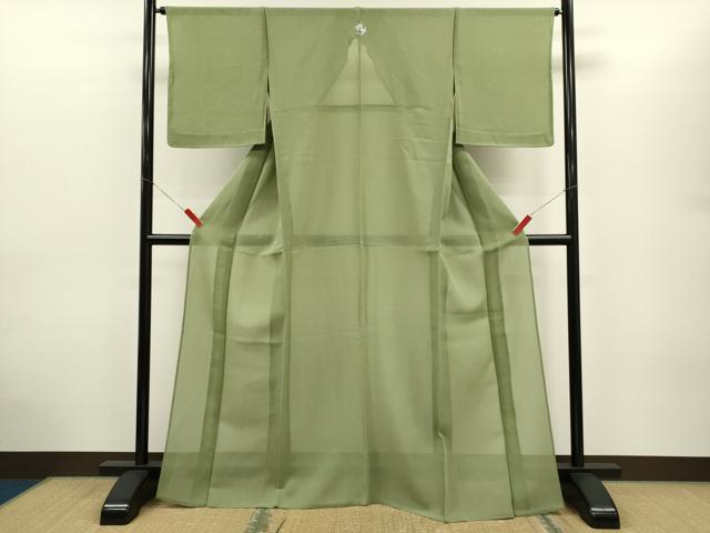 平和屋着物*夏物 色無地 紗 柳茶色 正絹 逸品 未使用 CABG2289ze