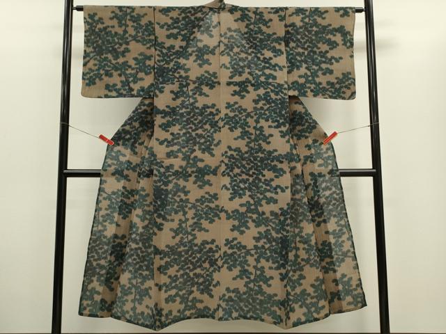 平和屋着物*夏物 小千谷ちぢみ 枝花文 麻 逸品 CABG2290ze