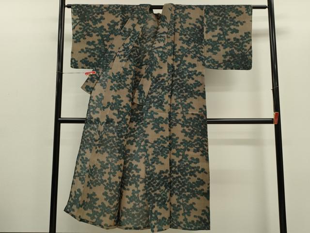 平和屋着物*夏物 小千谷ちぢみ 枝花文 麻 逸品 CABG2290ze