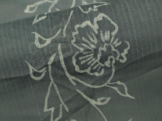 平和屋着物*夏物 小紋 紗紬 ろうけつ染め 更紗花文 正絹 逸品 CABG2308ze