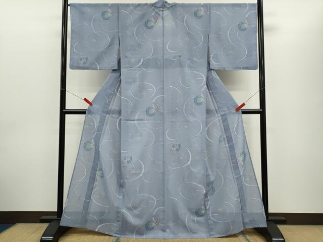 平和屋着物*夏物 小紋 紗 藤 洗える着物 CABG2312ze