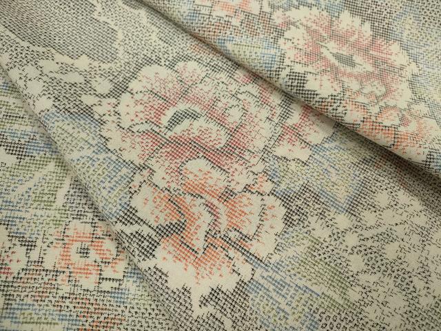 平和屋着物*夏物 大島紬 夏大島 草花文 正絹 逸品 CABG2313ze