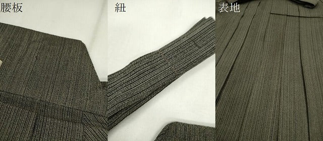 平和屋着物*夏物 男性 行灯袴 縦絽 縞 正絹 逸品 CABG2315ze