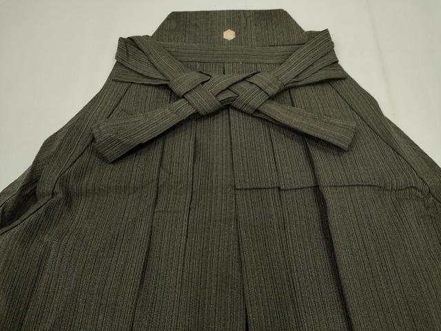 平和屋着物*夏物 男性 行灯袴 縦絽 縞 正絹 逸品 CABG2315ze