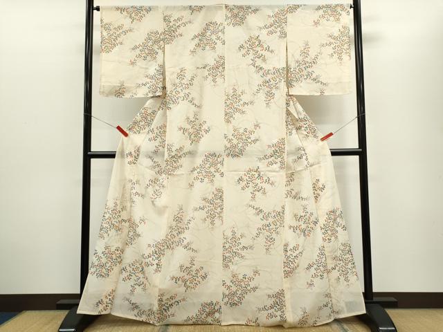 平和屋着物*夏物 小紋 絽 萩 銀彩 正絹 逸品 CABG2350ze