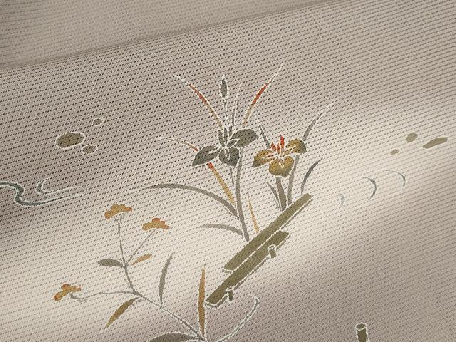 平和屋着物*夏物 訪問着 絽 友禅 籬草花文 暈し染め 正絹 逸品 CABG2352ze