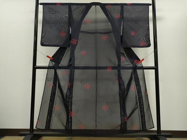 平和屋着物*夏物 小紋 紗 草花文 正絹 逸品 未使用 CABG2367ze