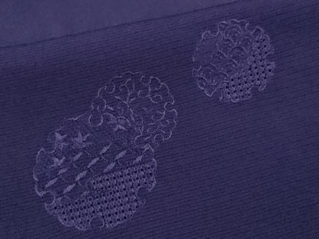 平和屋着物*中国三大刺繍 スワトウ刺繍 夏物 無地絵羽訪問着 総刺繍 絽 雪輪重ね草花文 青紫色 正絹 逸品 CABG2368ze