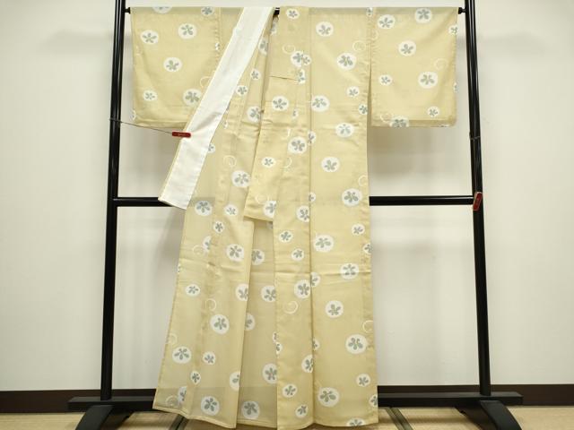 平和屋着物*夏物 小紋 絽 万寿菊 洗える着物 CABG2381ze