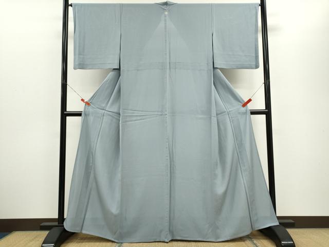 平和屋着物*夏物 色無地 絽 灰青色 正絹 逸品 CABG2385ze